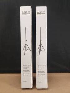 lot 224 image: Set of 2 ROK-IT Tripod Speaker Stands.  Adjusts Up to 70 Tall
