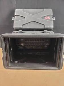lot 273 image: SKB Portable Case w Lots of Goodies Inside.  Includes Line 6 G90 Relay, Behringer Ultra-DI Pro Model DI800 (Qty 3), Behringer Ultrapatch Pro Model PX3000 & Nady Audio GEQ 31