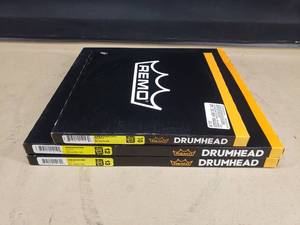 lot 280 image: Lot of REMO Ambassador Ebony Drum Heads.  13, 12 & 10