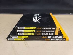 lot 282 image: Lot of REMO Ambassador Drum Heads.  16 Coated, 13 Coated, 8 Coated & 8 Clear (Qty 2)