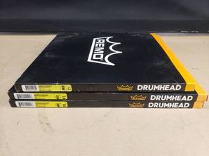 lot 283 image: Lot of REMO Ambassador Smooth White Drum Heads.  16 (Qty 2) & 12