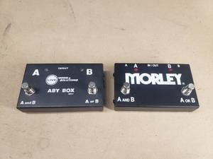 lot 317 image: Lot of 2 ABY Selector Pedals.  Morley ABY 2010S & Live Wire Solutions ABY1