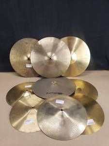 lot 332 image: Large Lot of Misc Cymbals.  9 Cymbals Total.