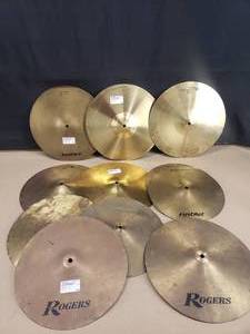 lot 333 image: Large Lot of Misc Cymbals.  11 Cymbals Total.