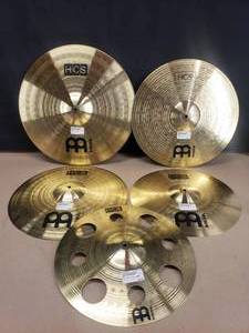 lot 341 image: Lot of Meinhl HCS Cymbals.  Includes 16 Trash Crash, 16 Crash, 18 Crash, 18 Crash & 20 Ride