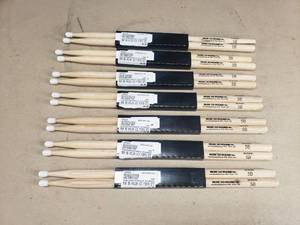lot 343 image: Lot of 6 Pairs of Music Go Round Vic First Custom Labeled 5B Nylon Drum Sticks