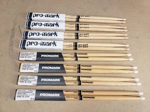 lot 346 image: Lot of Promark Drum Sticks.  TX5BN (Qty 4), Forward 5B (Qty 1), Elvin Jones Jazz (Qty 1) & Forward 5A (Qty 2)