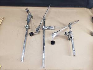 lot 349 image: Lot of 3 Misc Cymbal Boom Arms.  2 Have Boom Clamps.