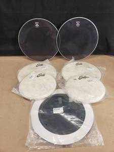 lot 355 image: Lot of Misc Drum Heads.  Pearl Muffle Head, Evans & More.