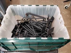 lot 376 image: Large Tote Full of Slat Wall Display Arms