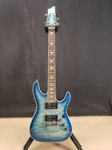 lot 23 image: Beautiful Schecter Guitar Research Diamond Series Omen Extreme-6 Ocean Blue Burst Electric Guitar w Case