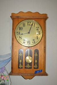 lot 15 image: Pendulum Wall Clock - battery operated as shown