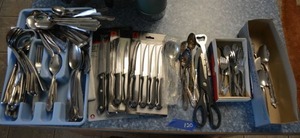 lot 120 image: Silverware, Childrens silverware, steak knives unopened