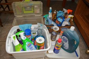 lot 95 image: Kitchen cleaners and small totes