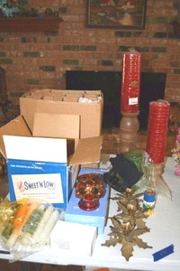 lot 171 image: Candles and candle holders