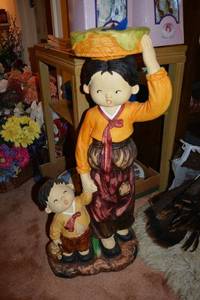 lot 293 image: Ceramic statue of mother and son