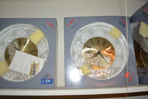lot 330 image: Clear crystal wall clocks - 2 total