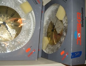lot 329 image: Clear crystal wall clocks - 3 total