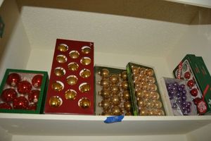 lot 178 image: Christmas glass ball ornaments, door hangers and crafts