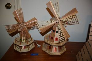 lot 257 image: Wooden model windmills
