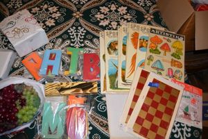 lot 248 image: Vintage stickers, Letter cut outs, plastic grapes
