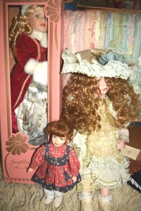 lot 282 image: Porcelain dolls - 3 total