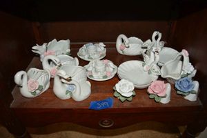 lot 349 image: Porcelain bowls and figurines