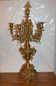 lot 338 image: Brass candelabra