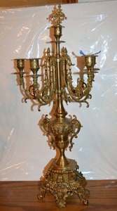 lot 336 image: Brass candelabra