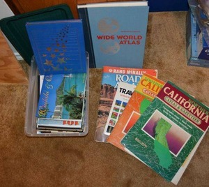 lot 426 image: Maps, Discover America book, World Atlas book