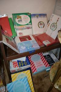 lot 404 image: Christmas greeting cards and paper with envelopes