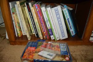 lot 401 image: Recipe books and cooking balance scale