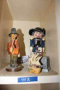 lot 462 image: Nutcracker dolls and mini wooden ship
