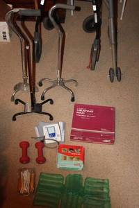 lot 468 image: Canes, walkers, heat pads and exercise items