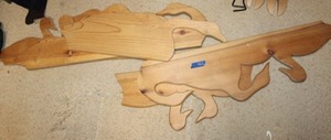 lot 562 image: Wood interlocking duck panel