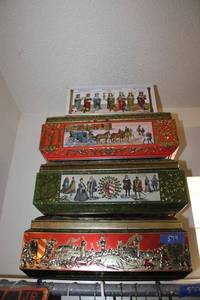 lot 574 image: Cookie tins as shown