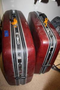 lot 580 image: Samsonite Red hard case suitcases