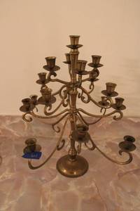 lot 601 image: Brass candelabra