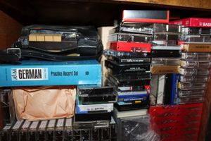 lot 613 image: Cassette tapes and cabinet contents