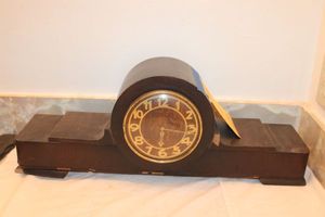 lot 659 image: Vintage mantle clock (partial) as shown