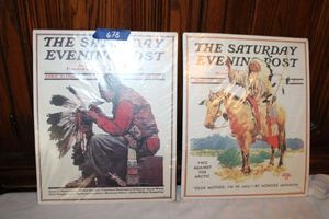 lot 678 image: Saturday Evening Post metal signs