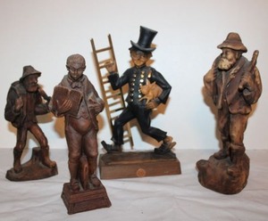 lot 694 image: Figurines - 4 total. One is Gunter Kerzen candle figurine