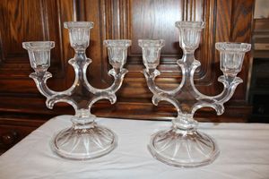 lot 773 image: Lead Crystal candelabras - unmarked