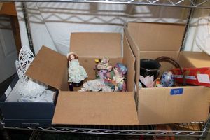 lot 817 image: Home dcor Misc. lot Asian home dcor, blue bell, mini porcelain doll, Wedding cake topper and more