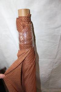 lot 838 image: Fabric Bolt - Brown with white polka dots