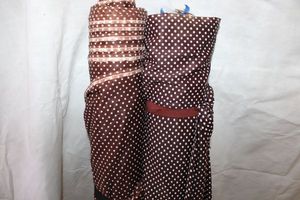 lot 836 image: (2) Fabric Bolts - Brown with white polka dots