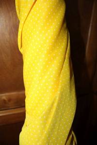 lot 847 image: Fabric Bolt - Yellow with white polka dots
