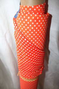 lot 849 image: Fabric Bolt - Orange with white polka dots