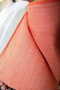 lot 864 image: Fabric Bolt - Orange and white striped