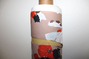 lot 851 image: Fabric Bolt - Tan with flowers